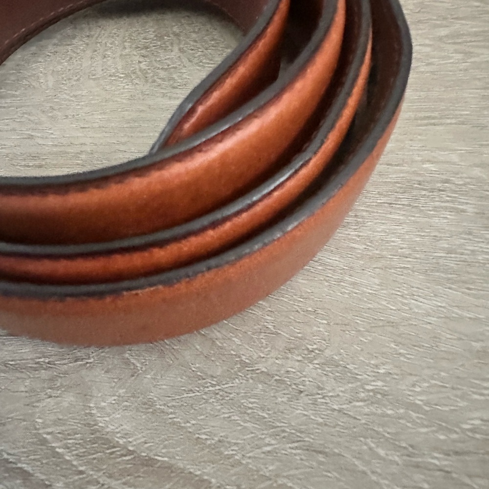 Cabela’s Men’s 44” Brown Leather Belt Buckle hidden Zipper Compartment - Picture 3 of 8